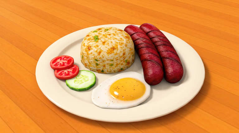 A plate of Filipino silog food from the official Karinderya Roblox media set
